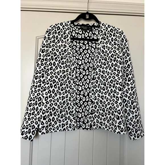 Theory Leopard Print Button Front Cardigan M - Picture 2 of 5